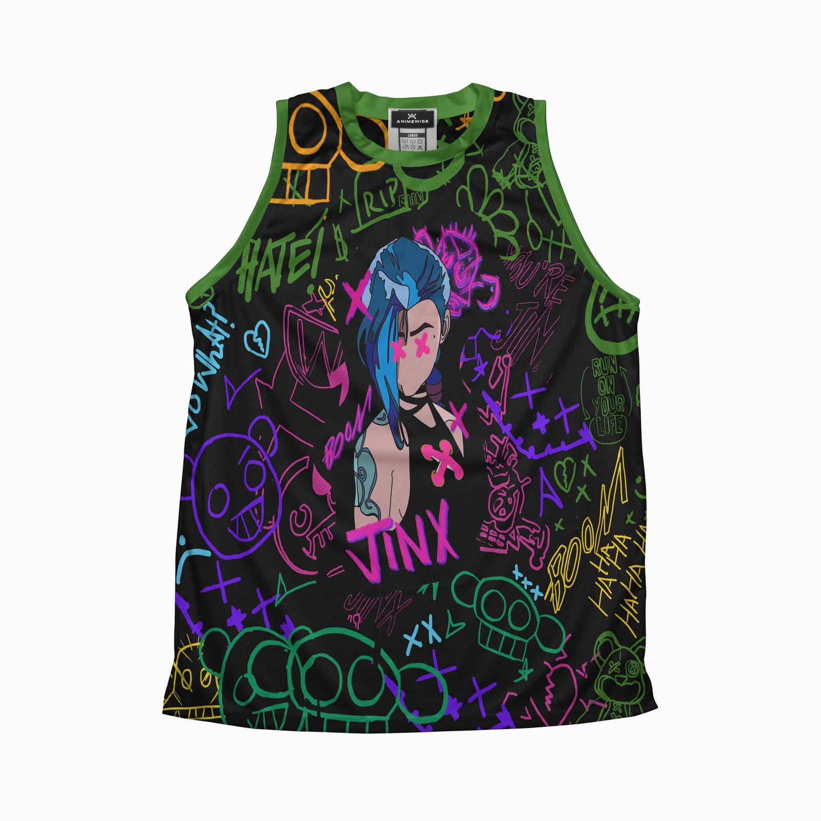 Jinx Neon Graffiti Arcane Jersey Tank Top