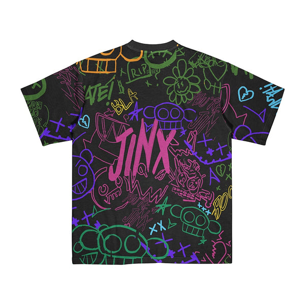 Jinx Neon Graffiti Arcane T-Shirt - Anime Wise