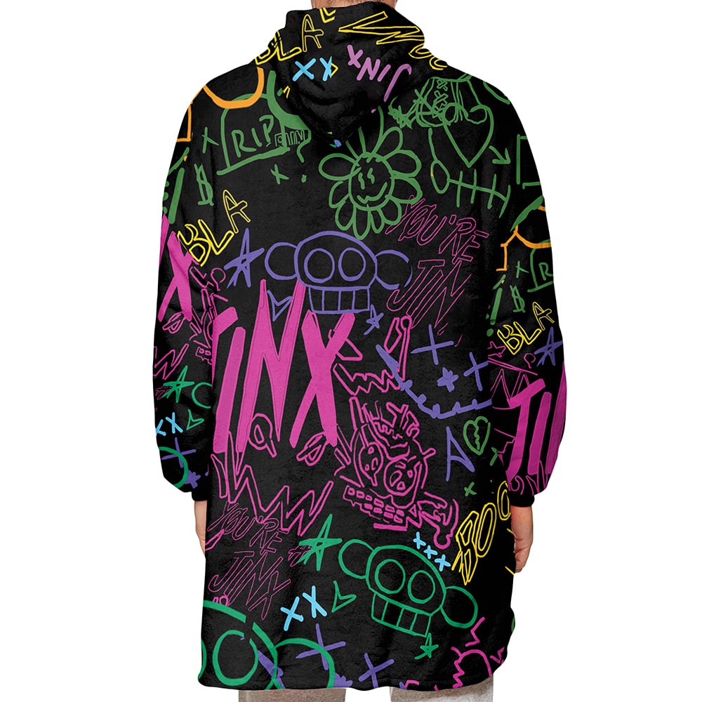 Jinx Neon Graffiti Blend Blanket Hoodie