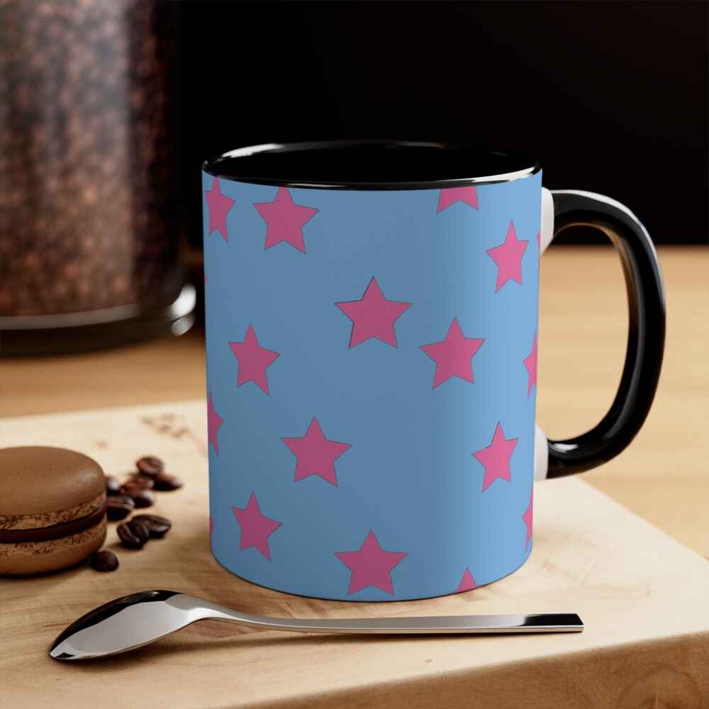 Johnny Joe Kid Star Pattern Accent Coffee Mug