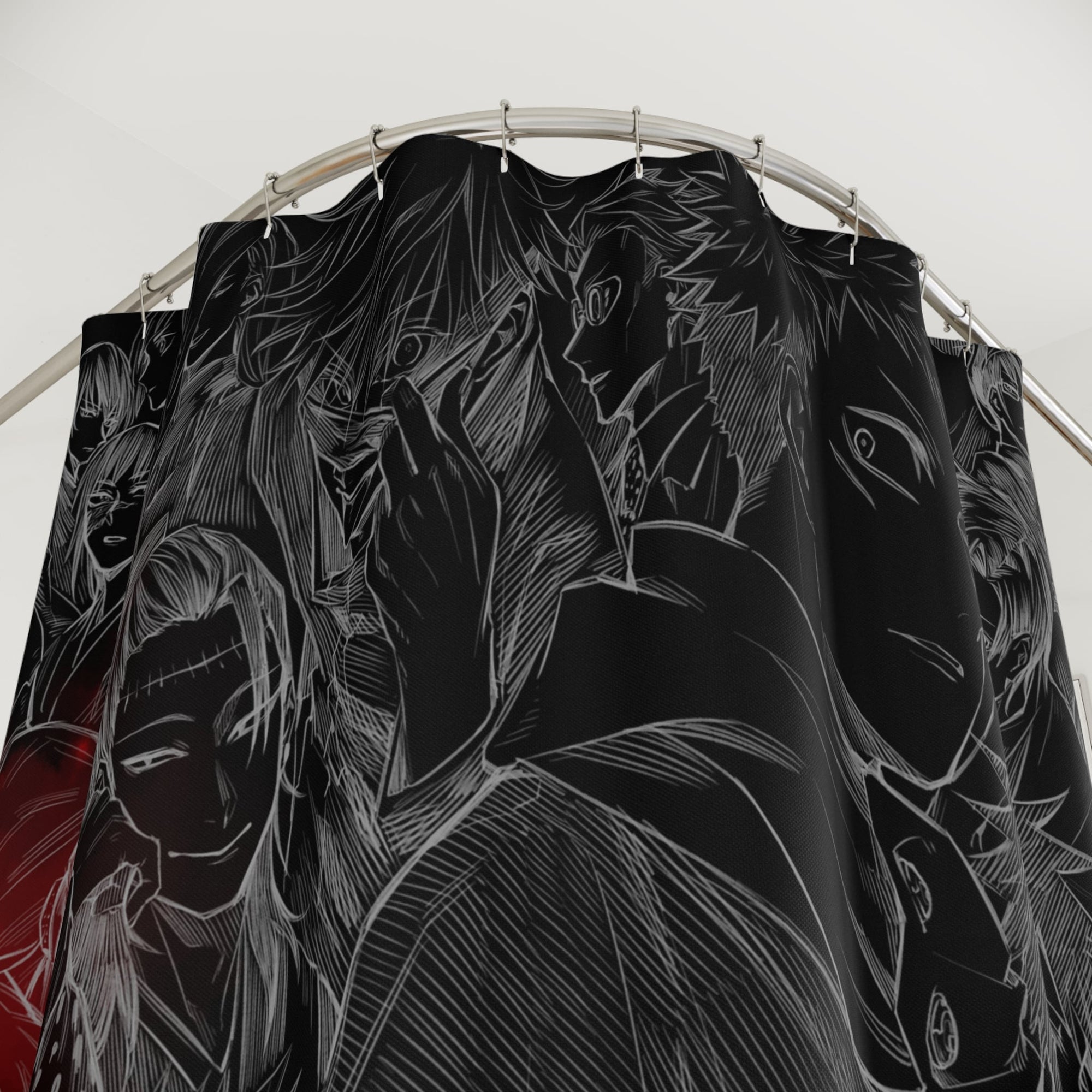 Jujutsu All Curse Pattern Shower Curtains