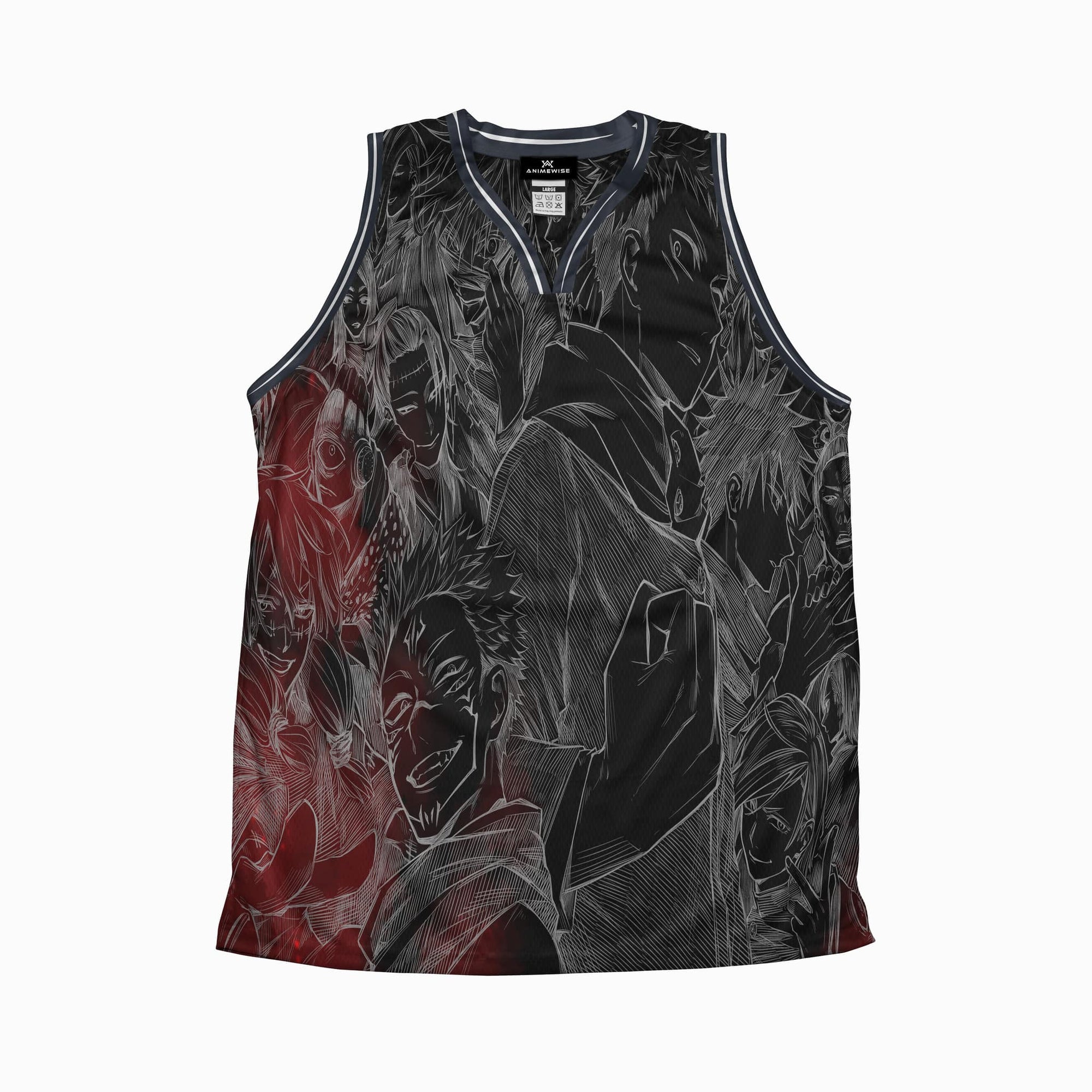 Jujutsu All Curse Pattern Basketball Jersey