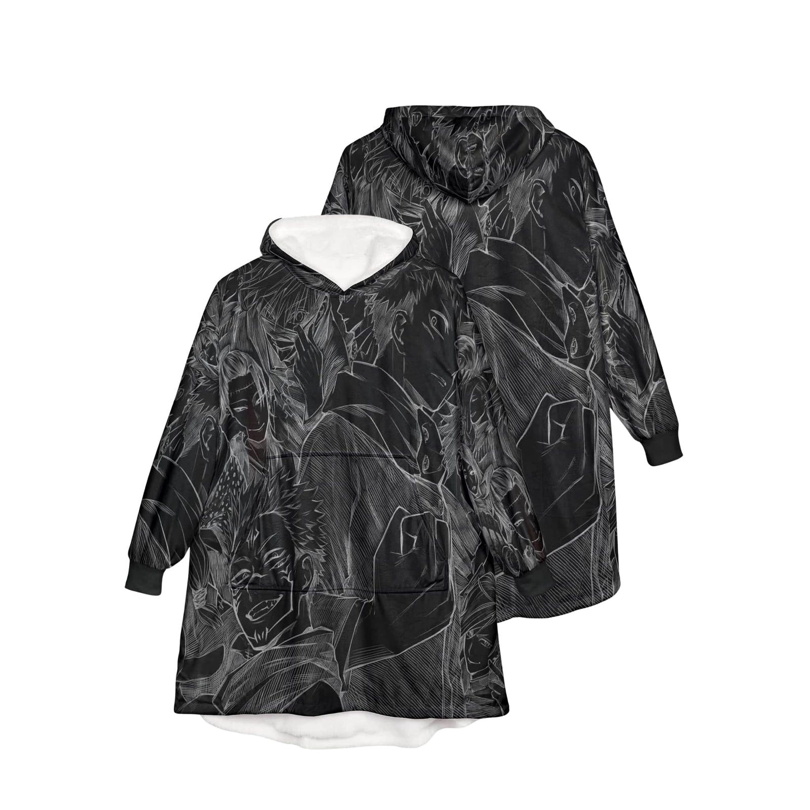 JJK All Curses Sketch Oversized Blanket Hoodie