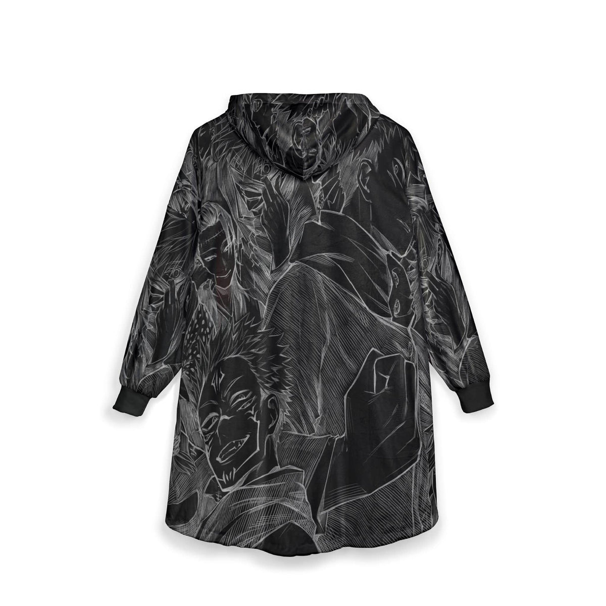 JJK All Curses Sketch Oversized Blanket Hoodie
