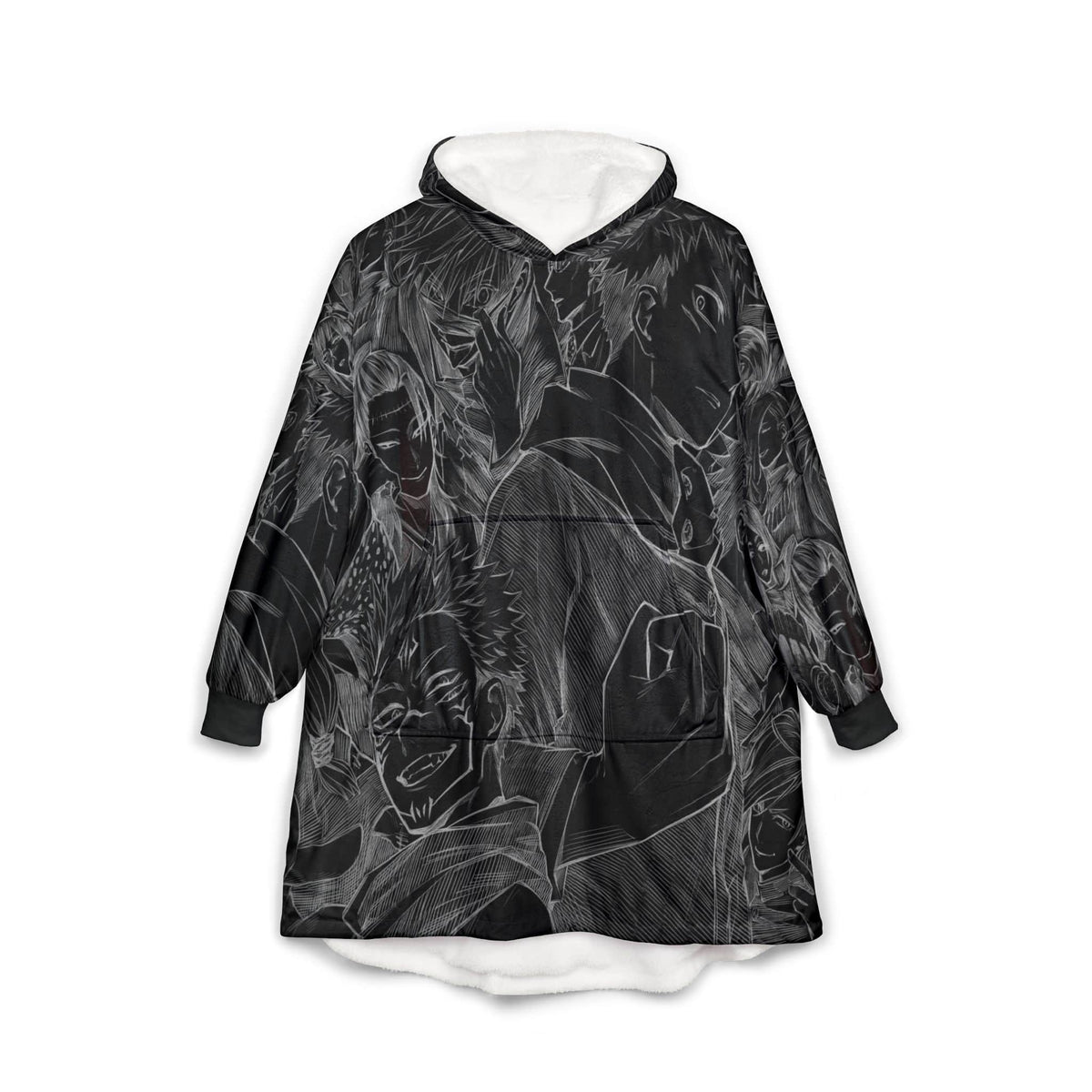 JJK All Curses Sketch Oversized Blanket Hoodie