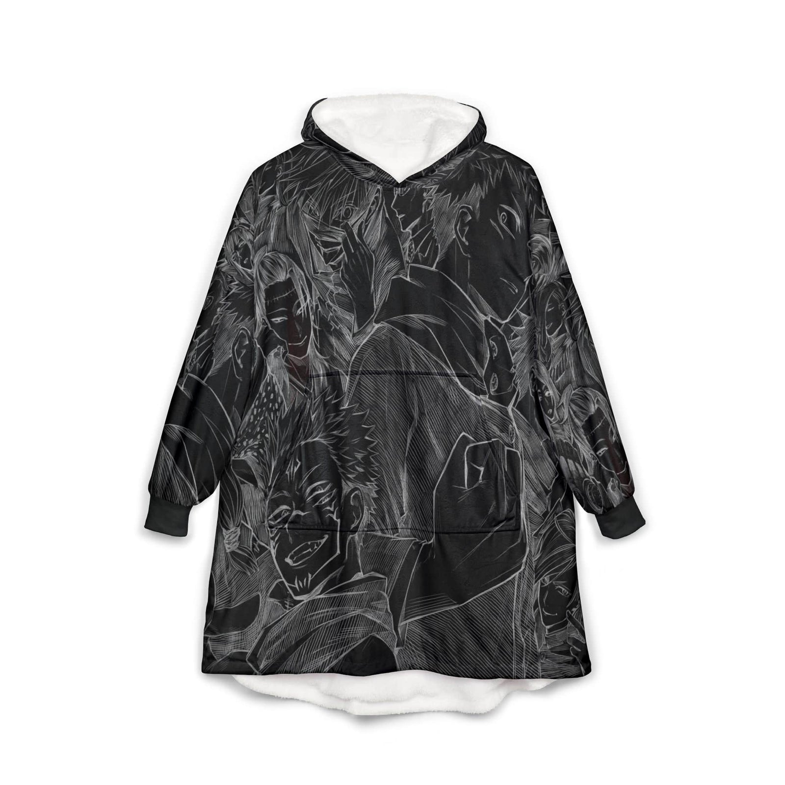 JJK All Curses Sketch Oversized Blanket Hoodie