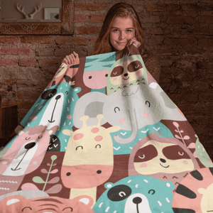Kids Animal Seamless Pattern Blanket