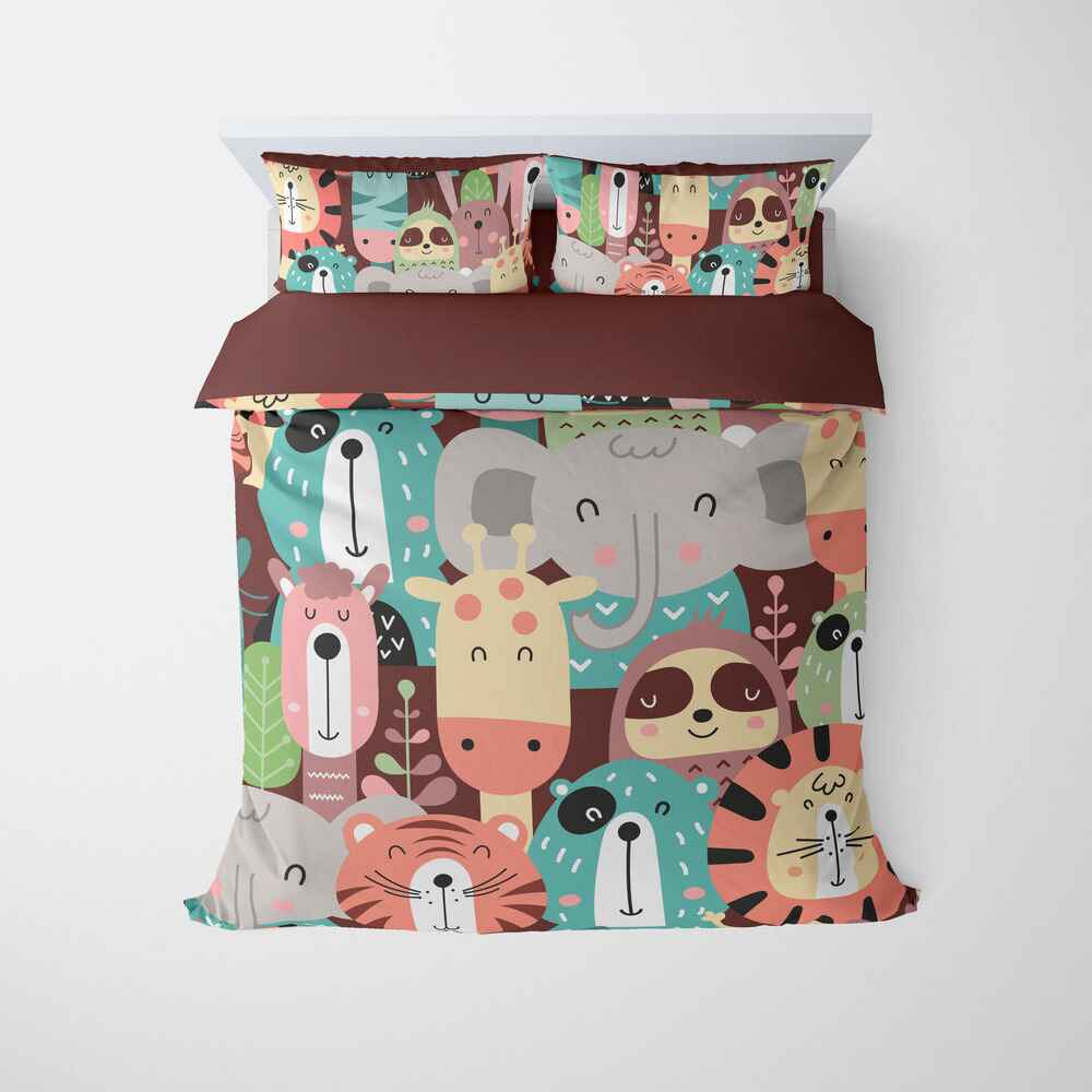 Kids Animal Seamless Pattern Comforter Set