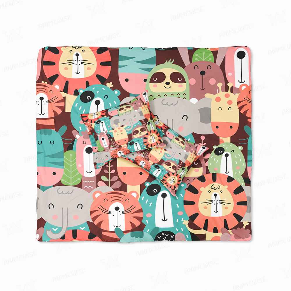 Kids Animal Seamless Pattern Duvet Cover Bedding