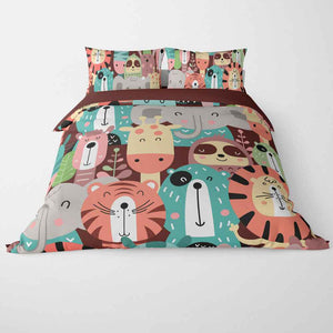 Kids Animal Seamless Pattern Duvet Cover Bedding