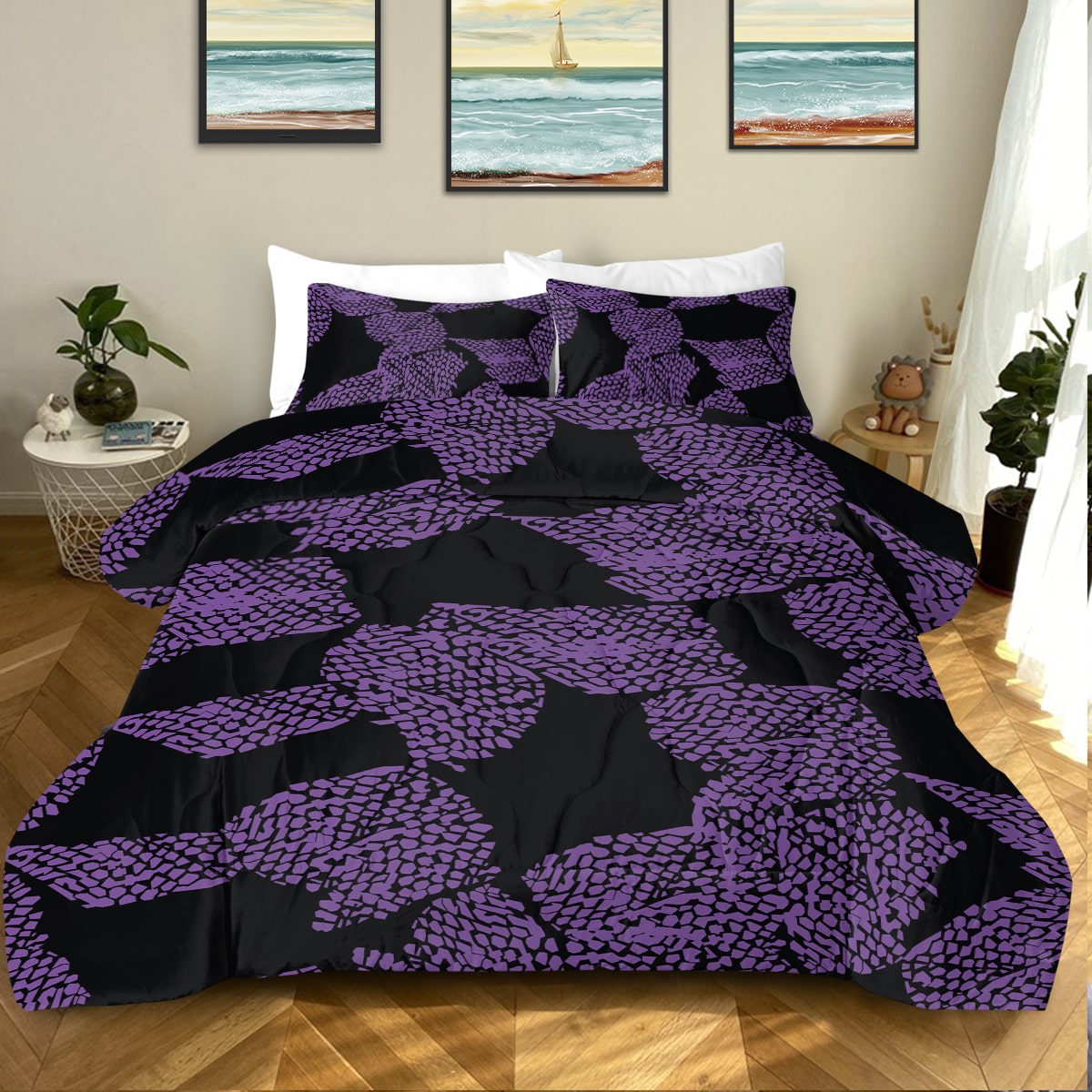 Upper Rank One Slayers Pattern Comforter Set Bedding