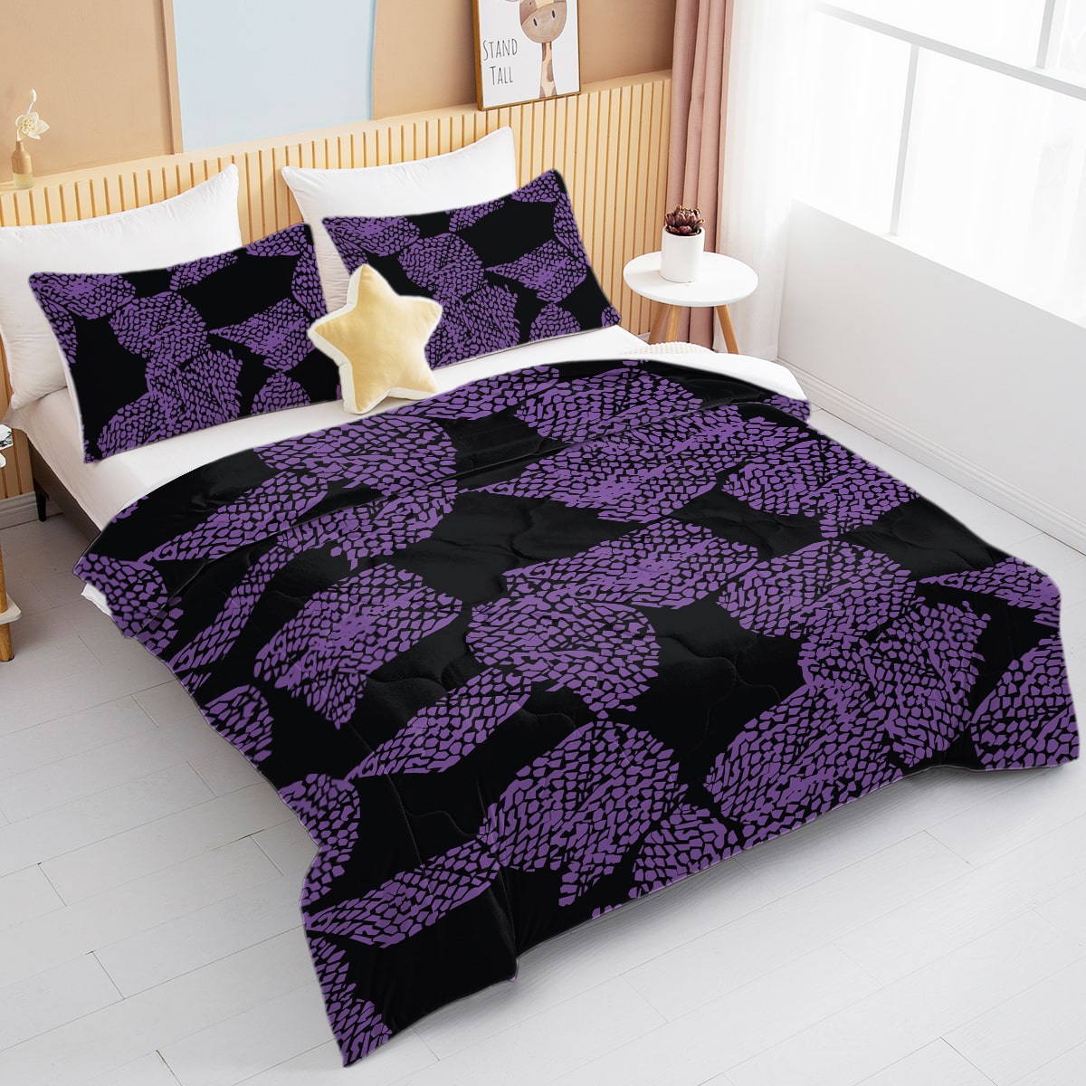 Upper Rank One Slayers Pattern Comforter Set Bedding