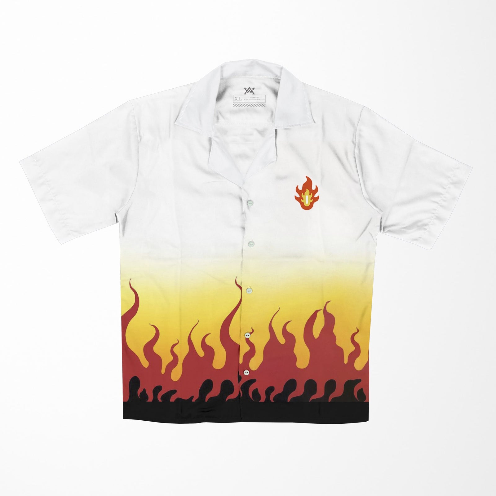 DS Classic Flame Pillar Button Up Hawaiian Shirt