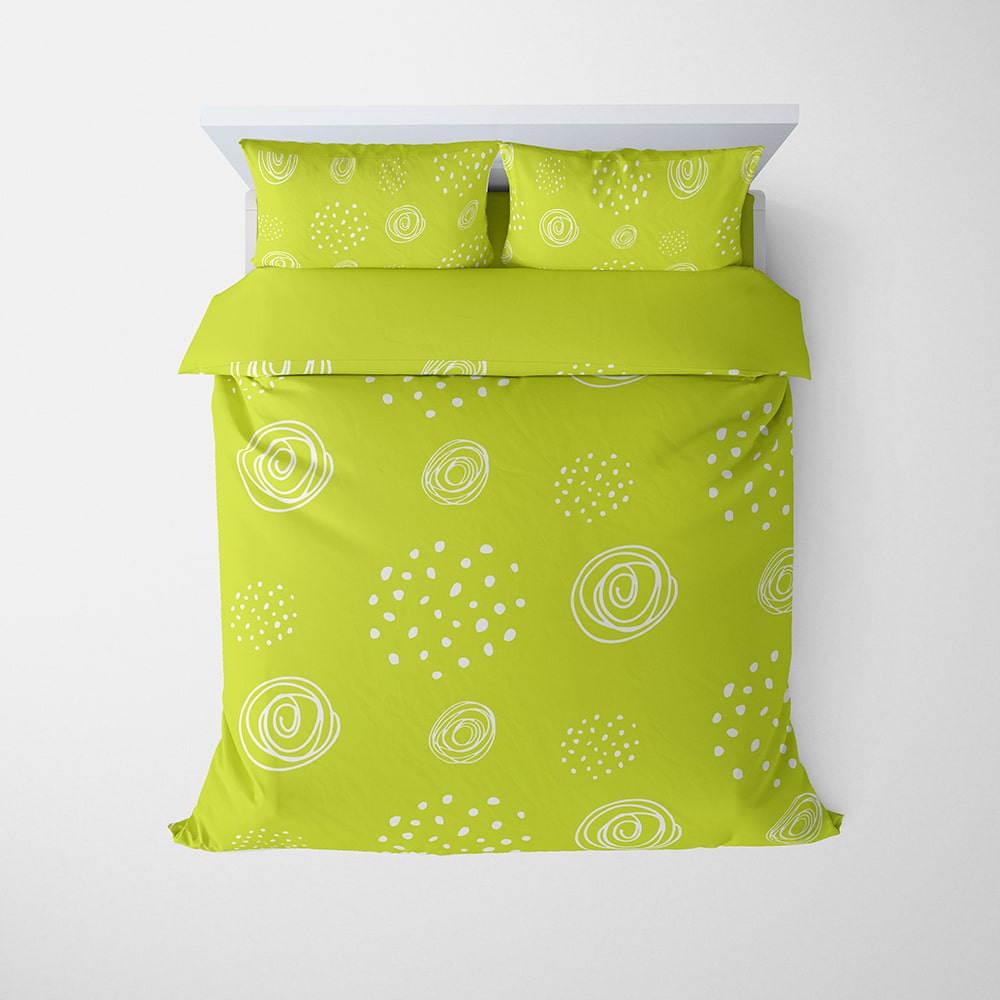 Lemon Green Floral Comforter Set Bedding