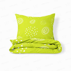 Lemon Green Floral Comforter Set Bedding