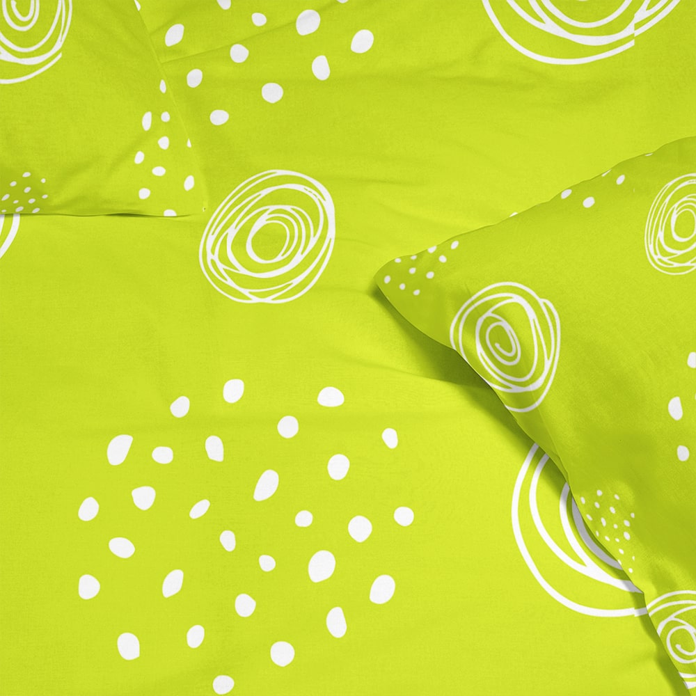 Lemon Green Floral Duvet Cover Bedding