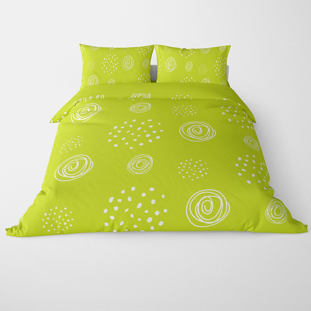 Lemon Green Floral Duvet Cover Bedding