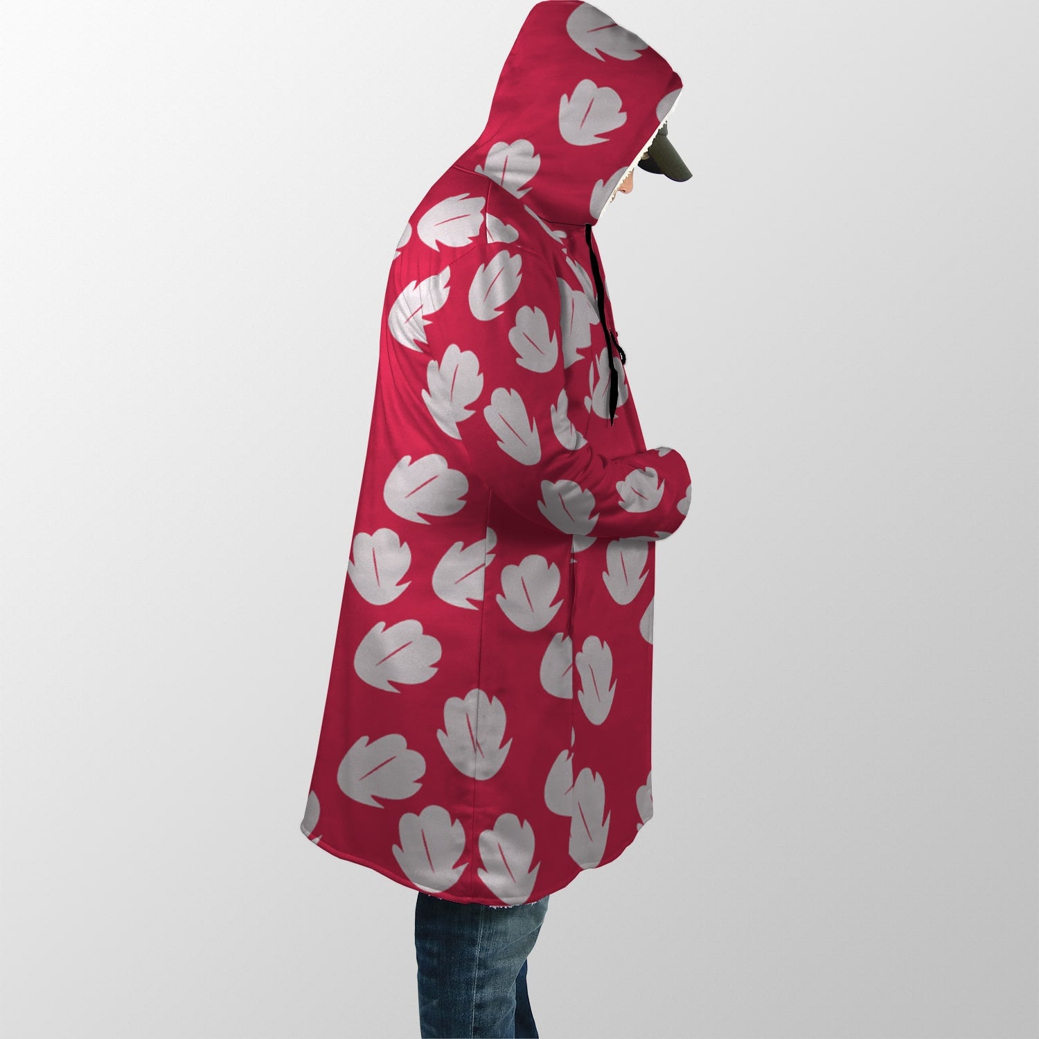 Lilo Floral Pattern Hooded Cloak Coat