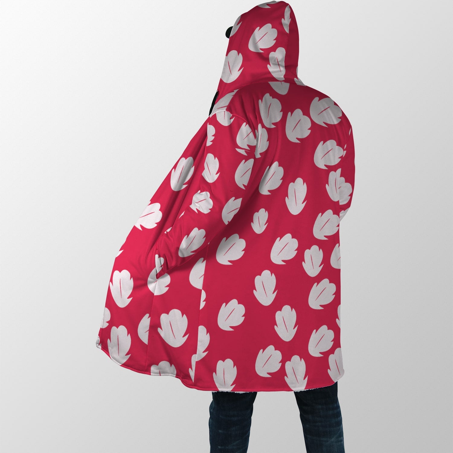 Lilo Floral Pattern Hooded Cloak Coat