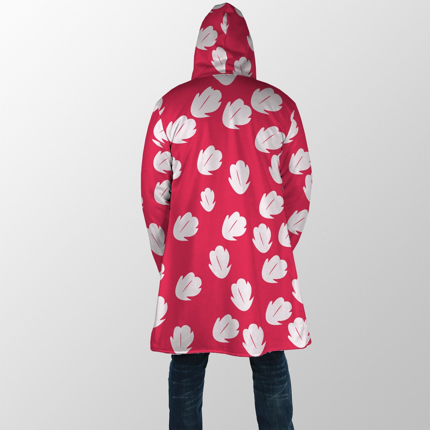 Lilo Floral Pattern Hooded Cloak Coat