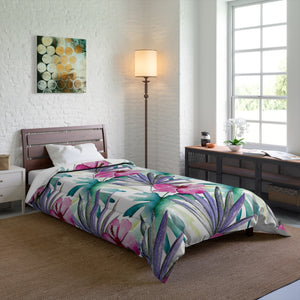 Lily Hibiscus Flower Pattern Comforter Set Bedding