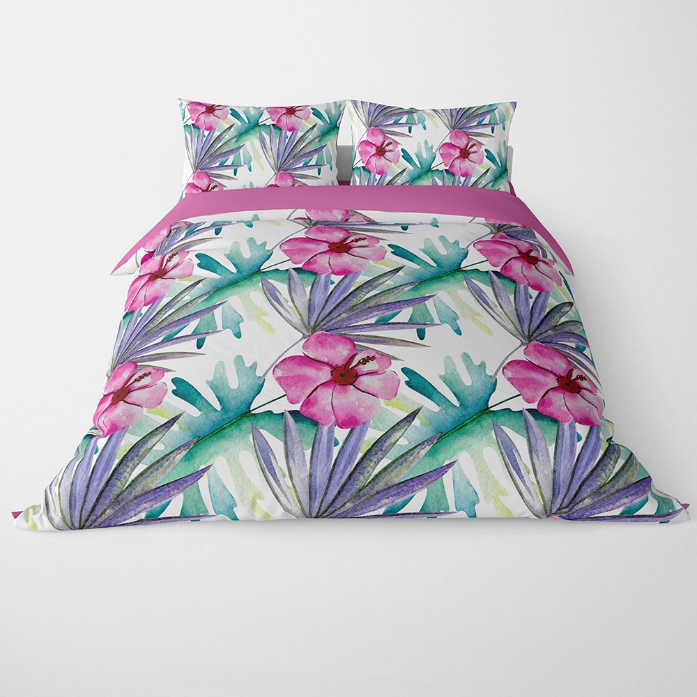 Lily Hibiscus Flower Pattern Duvet Cover Bedding