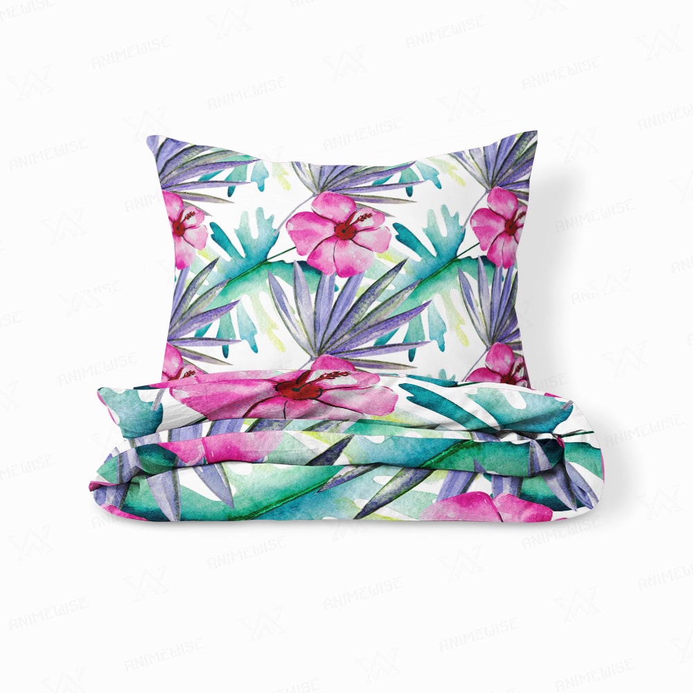 Lily Hibiscus Flower Pattern Duvet Cover Bedding