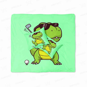Cool Little Dino Playing Glof Duvet Cover Bedding
