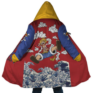 Luffy Gear 5 Waves of Kangava Hooded Cloak Coat