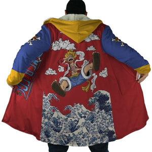 Luffy Gear 5 Waves of Kangava Hooded Cloak Coat