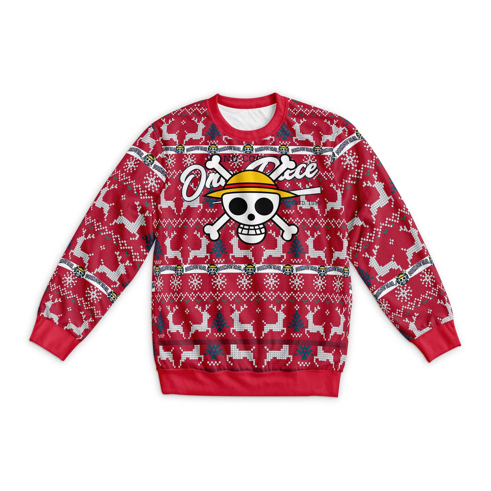 Straw Hat Jolly Roger Christmas Ugly Sweater