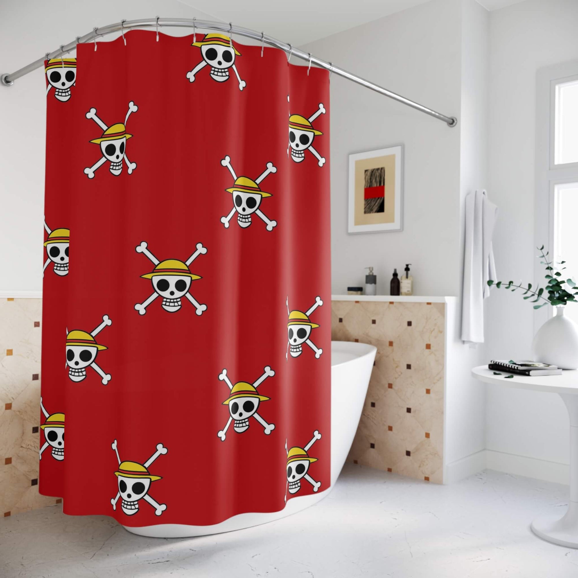 Straw Hat Jolly Roger OP Shower Curtains