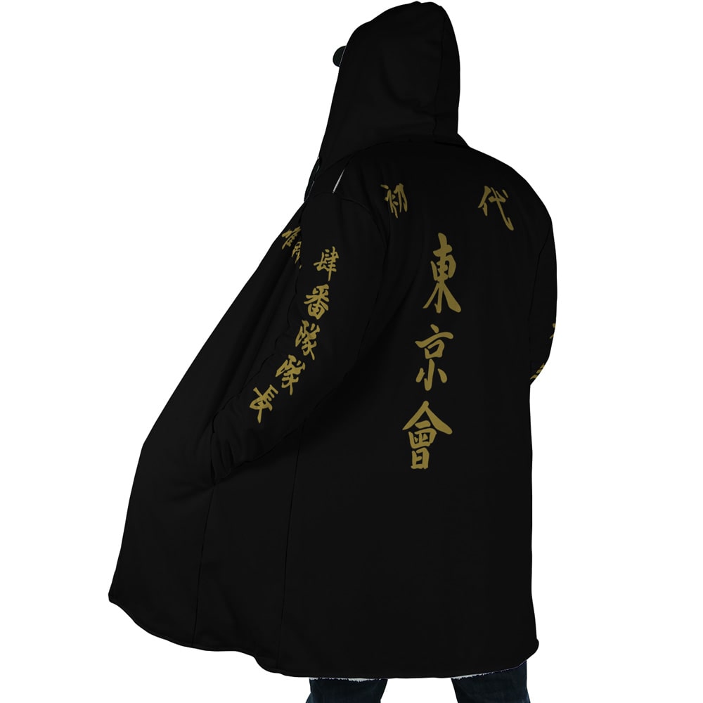 Manji Yakuza Fleece Hooded Cloak Coat