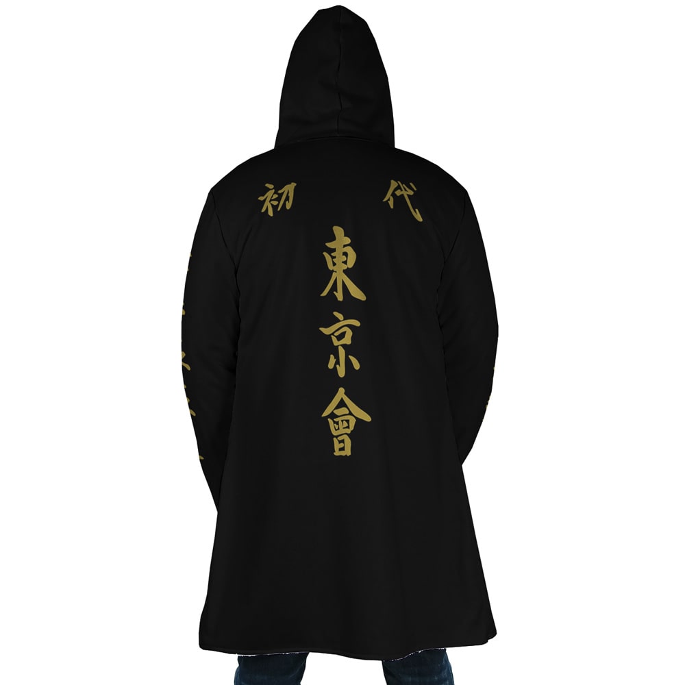 Manji Yakuza Fleece Hooded Cloak Coat