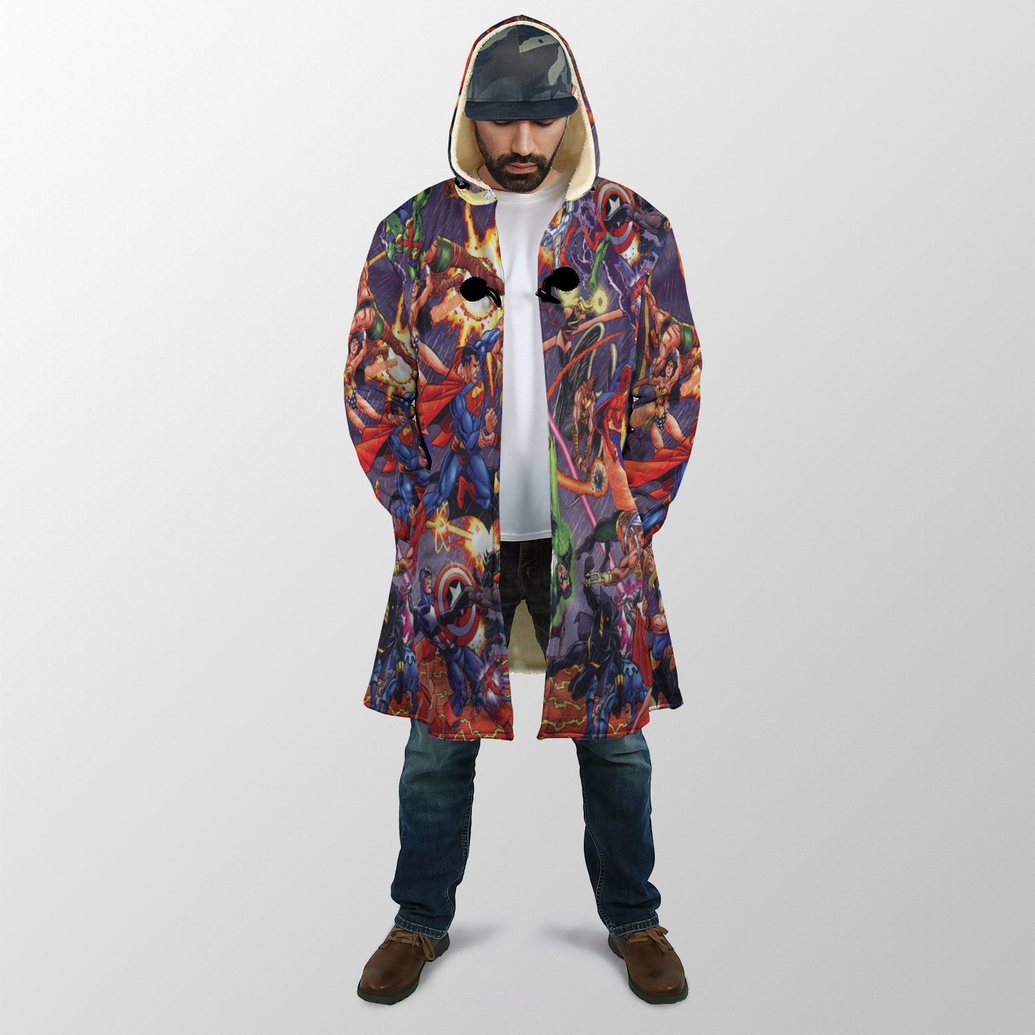 All Comic Hooded Cloak Coat