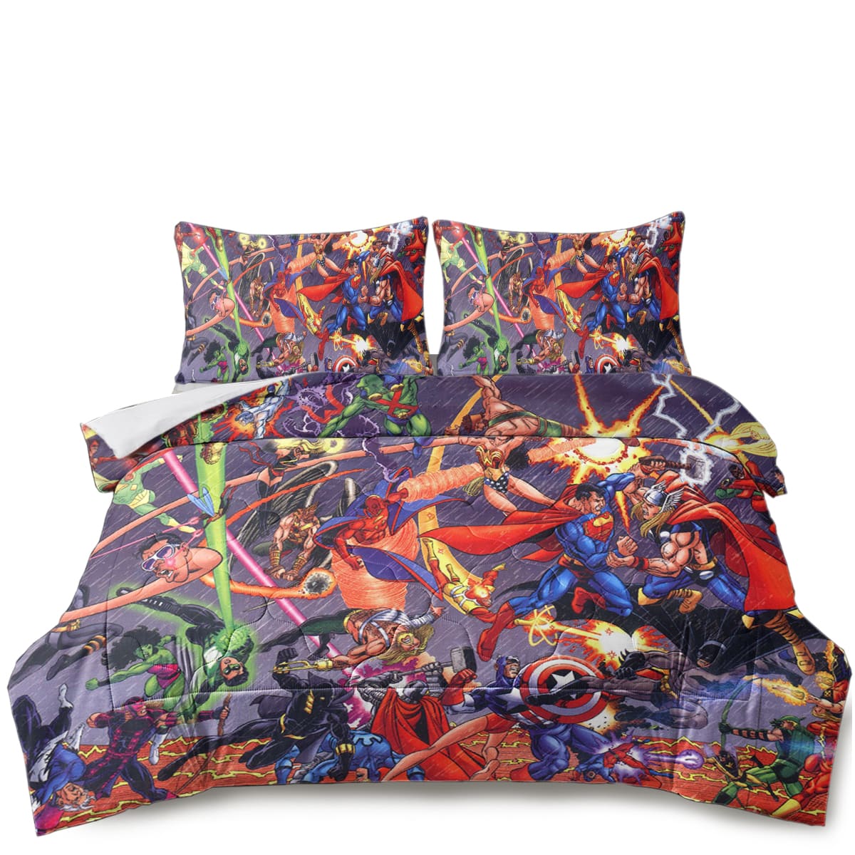 All Comic Heroes Fight Comforter Set