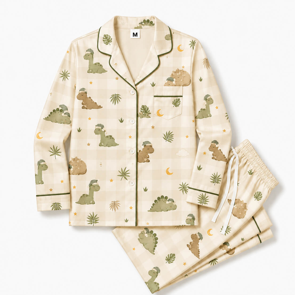 Men's Dino Dream Check Pajama Set