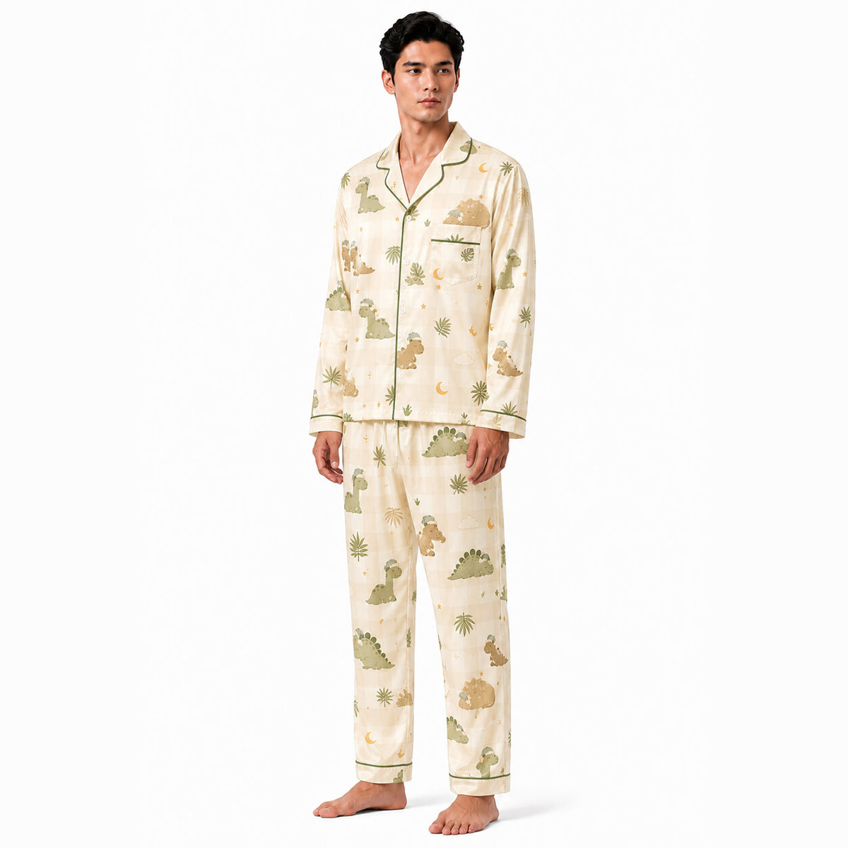 Men's Dino Dream Check Pajama Set