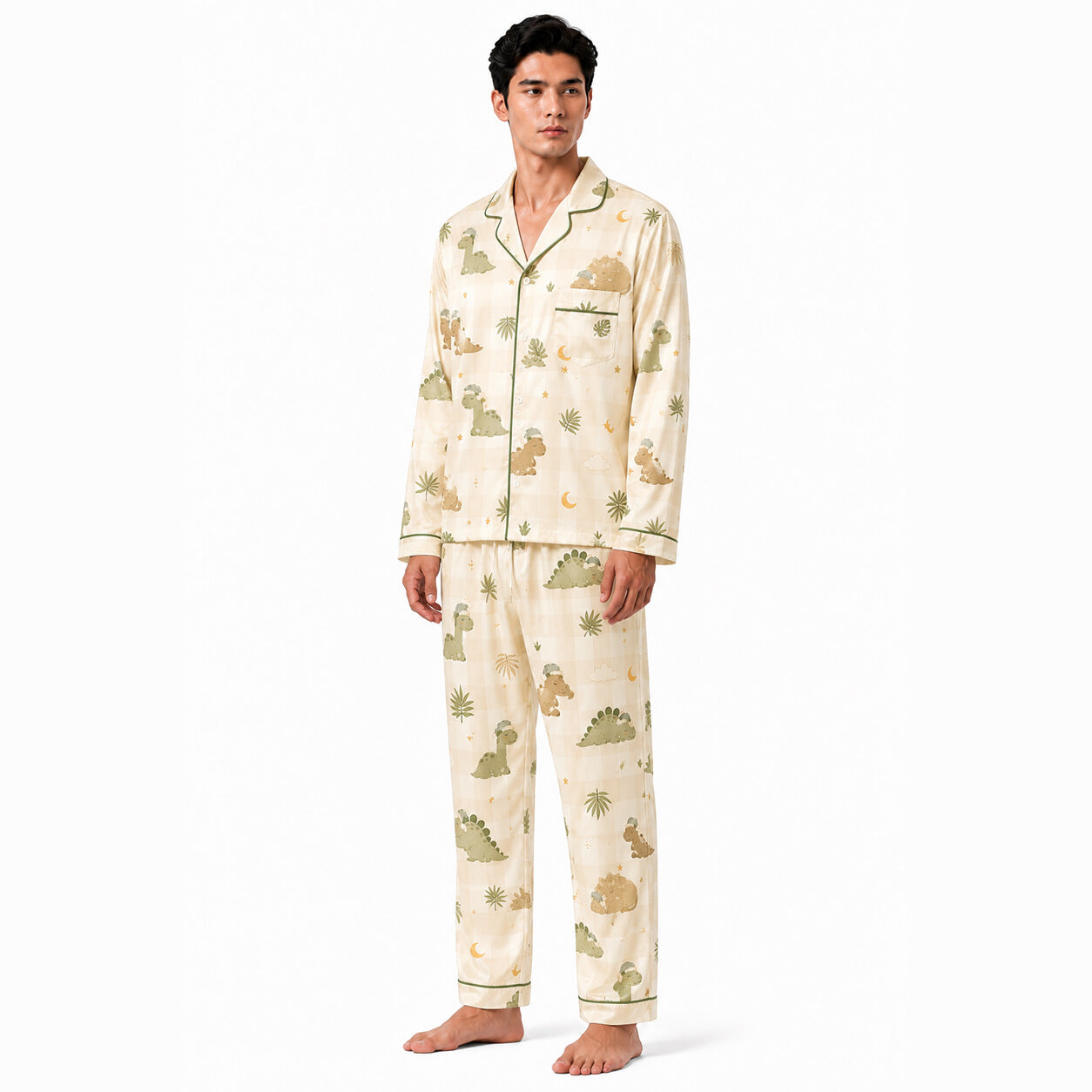 Men's Dino Dream Check Pajama Set