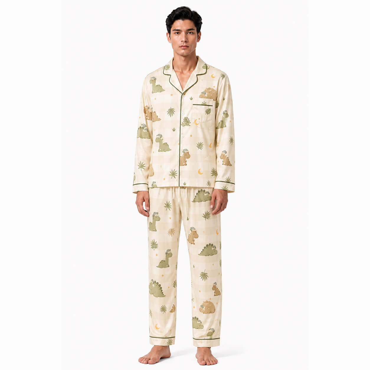 Men's Dino Dream Check Pajama Set