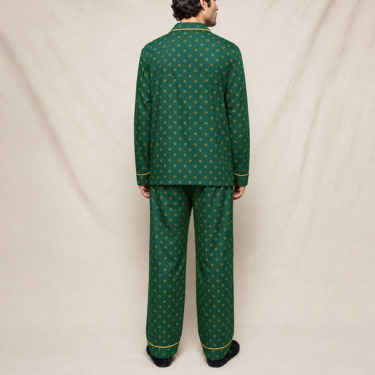Men's Emerald Foulard Satin Pajama Set