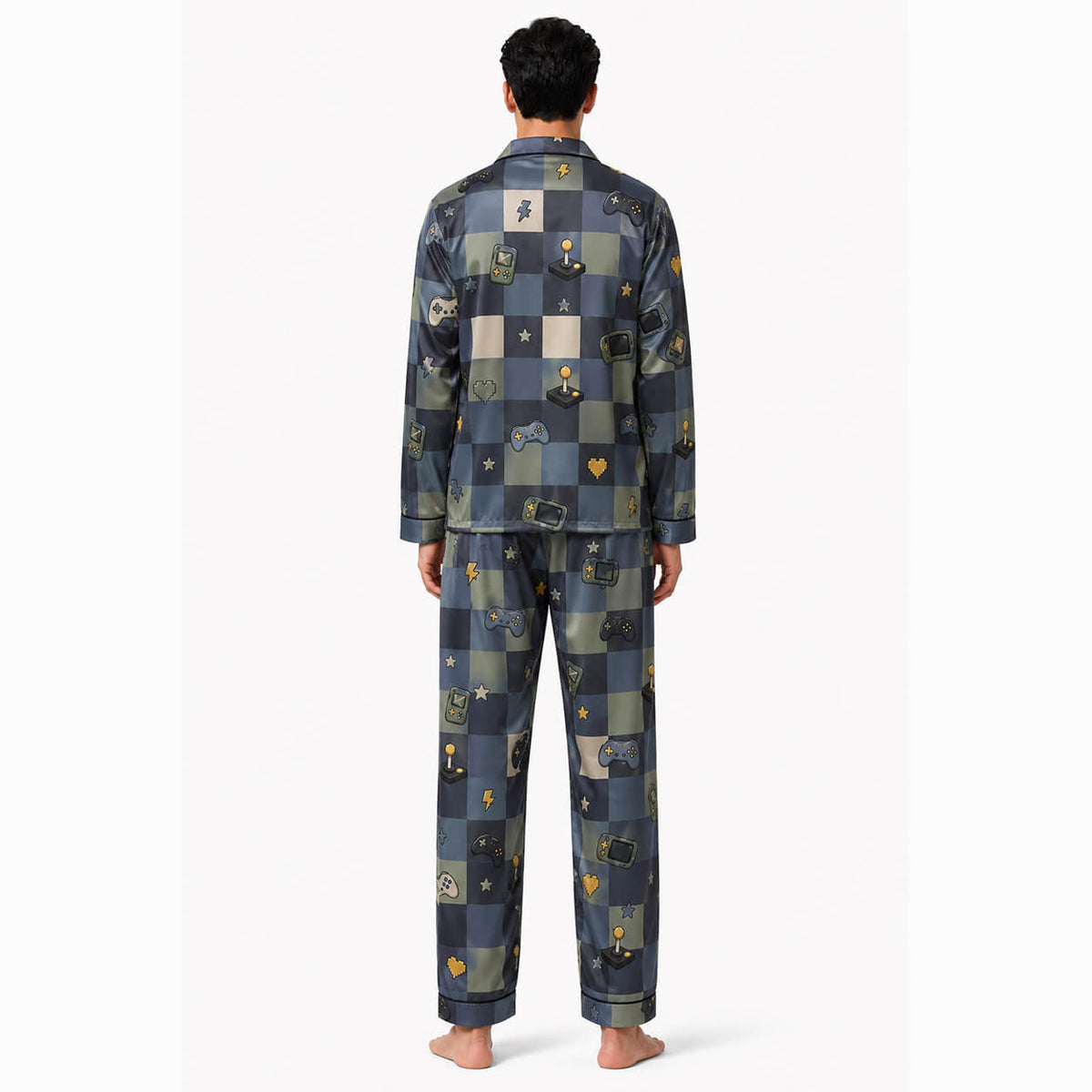 Men's Game Night Satin Pajama Set