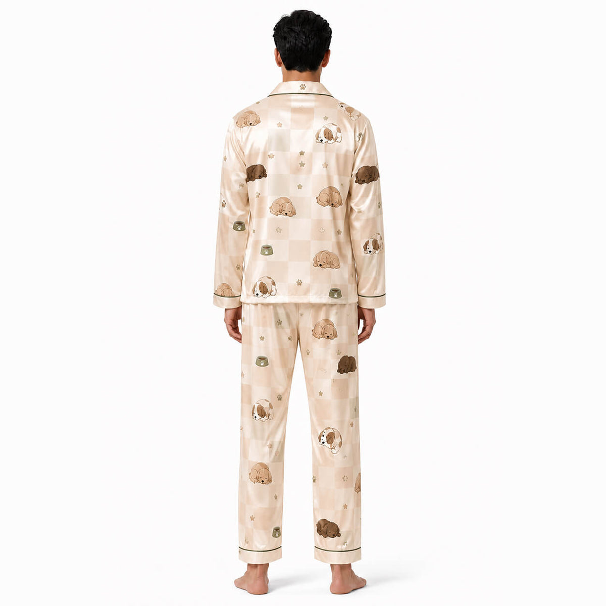 Men's Puppy Dream Satin Pajama Set