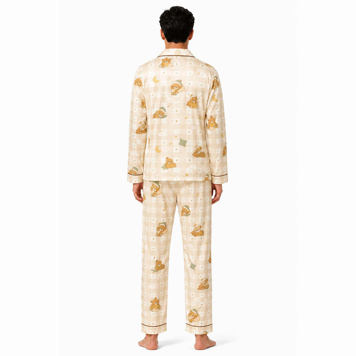 Men's Sleepy Bear Satin Pajama Set