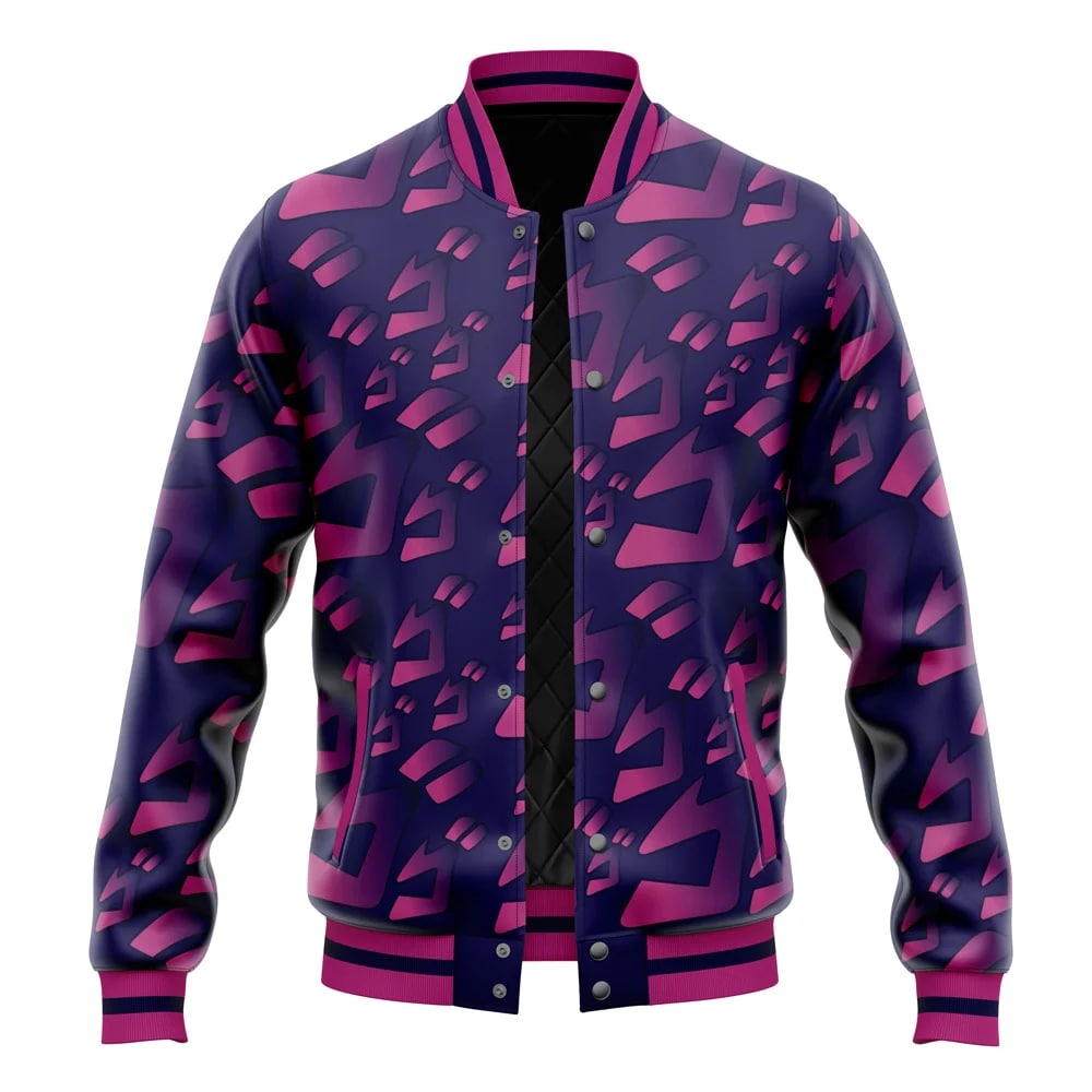 JoJo Aura Pattern Baseball Varsity Jacket