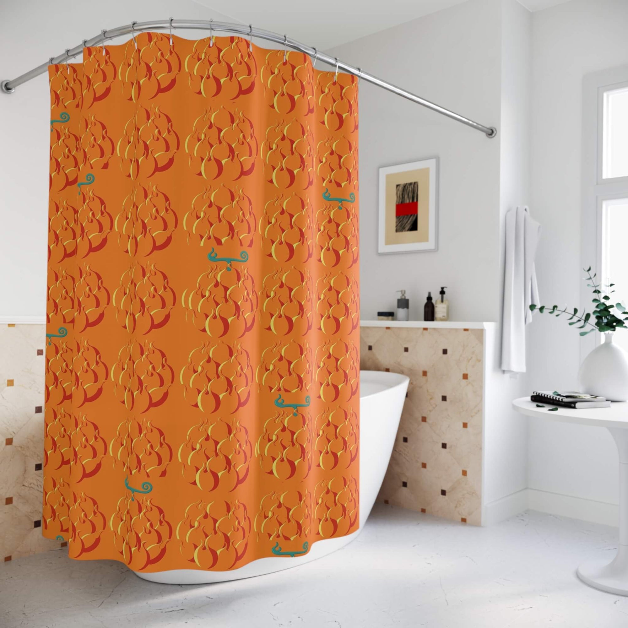 Fire Fist Ace Mera Mera no Mi OP Shower Curtains