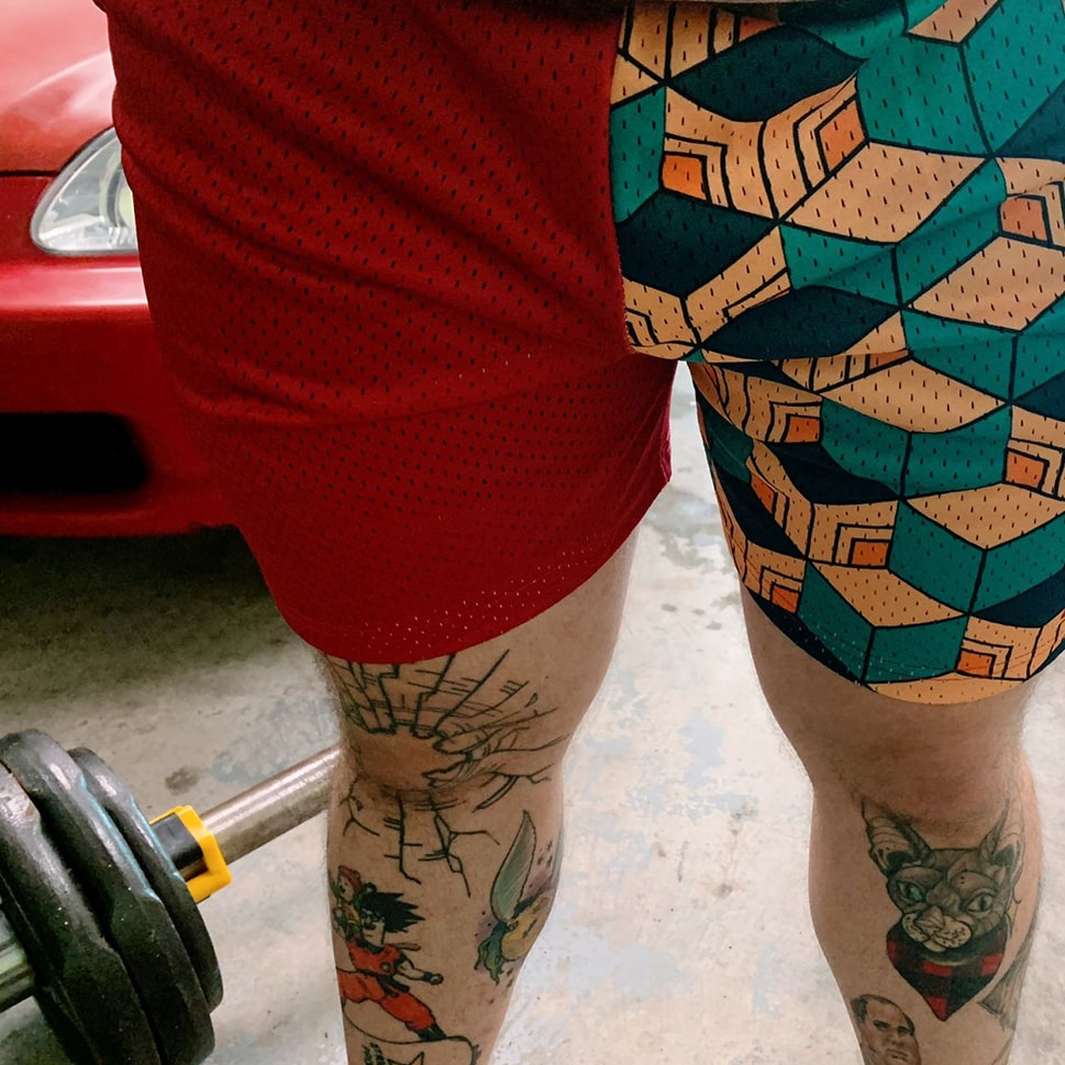 Water Pillar Demon Slaying Corps Classic Pattern Mesh Shorts