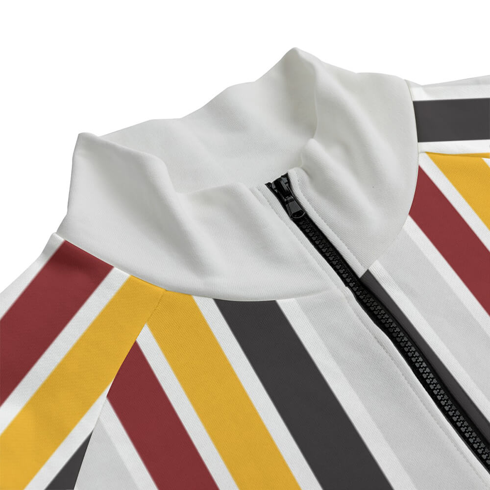 Mickey Stripe Luxury Print Collar Up Jacket