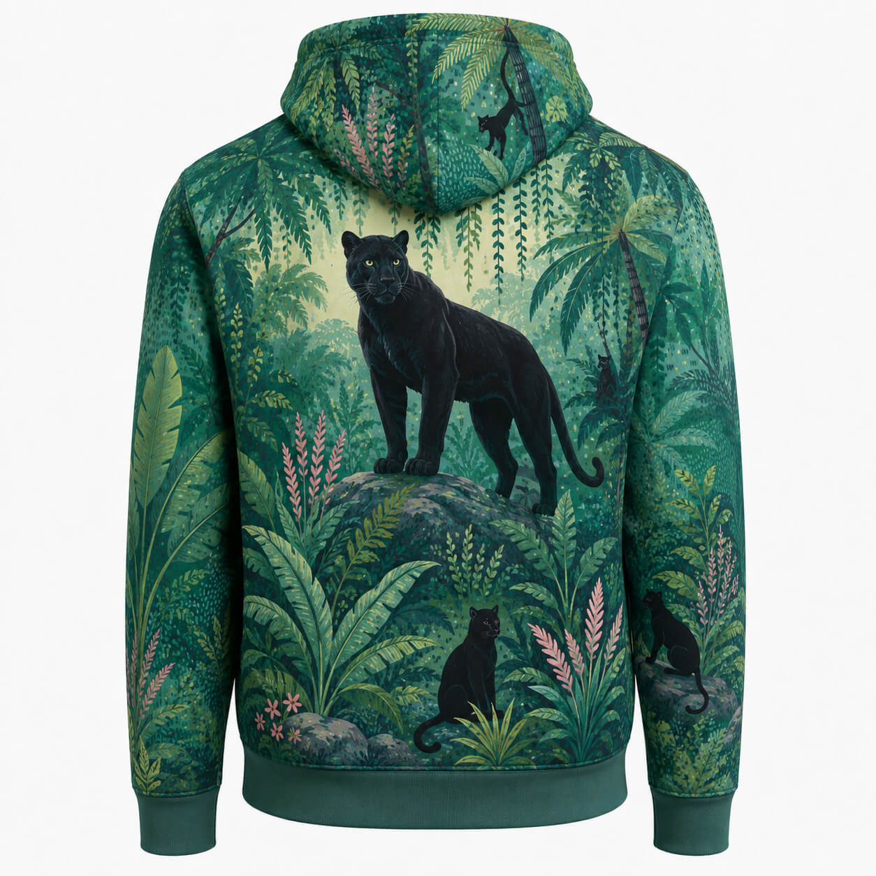 Midnight Panther Jungle Graphic Hoodie