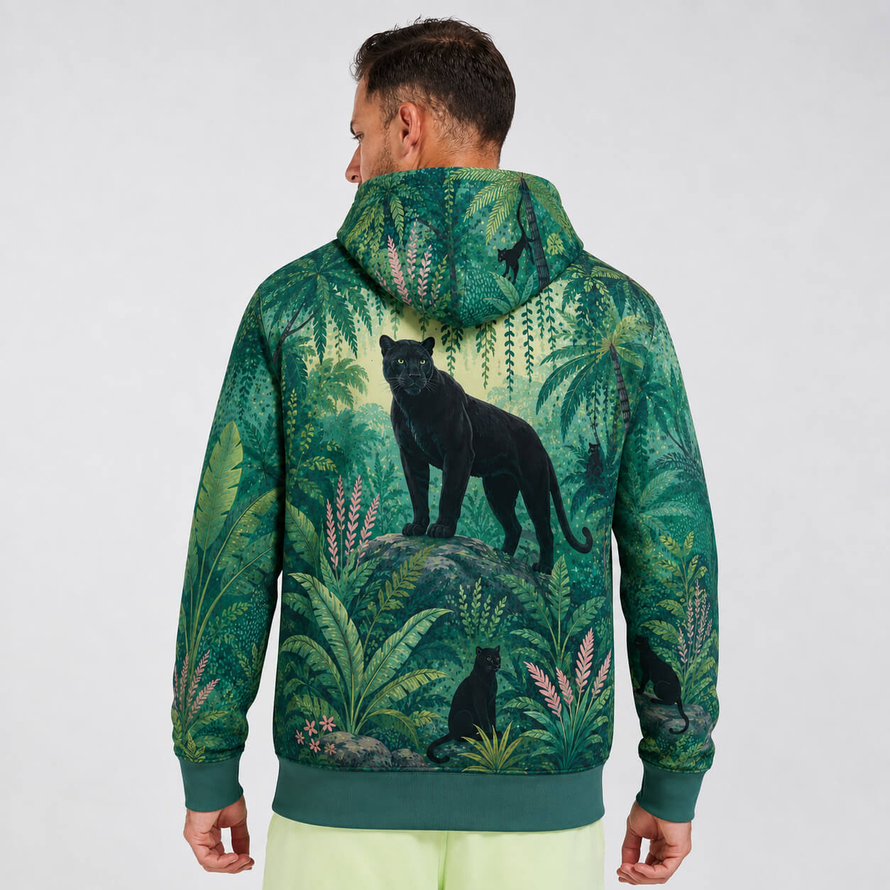 Midnight Panther Jungle Graphic Hoodie